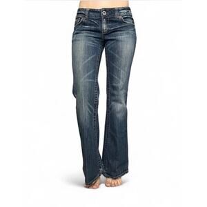 American Eagle Outfitters Women’s Y2K Blue Denim Low-rise Flare Jeans Size 4